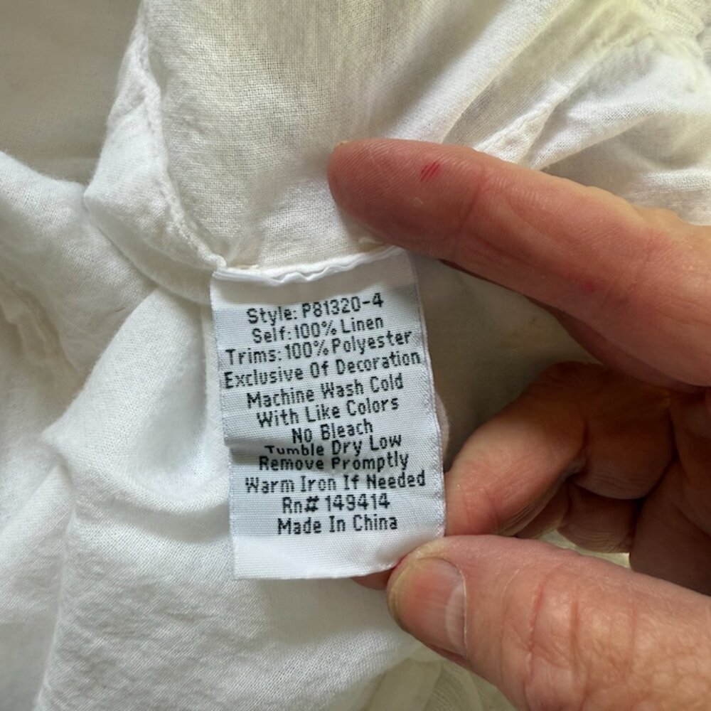 Johnny Was white linen shorts with dark blue embroidery Size L - Picture 4 of 7